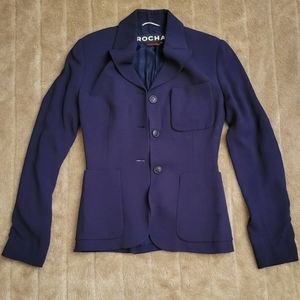 Rochas classic navy button blazer super tailored